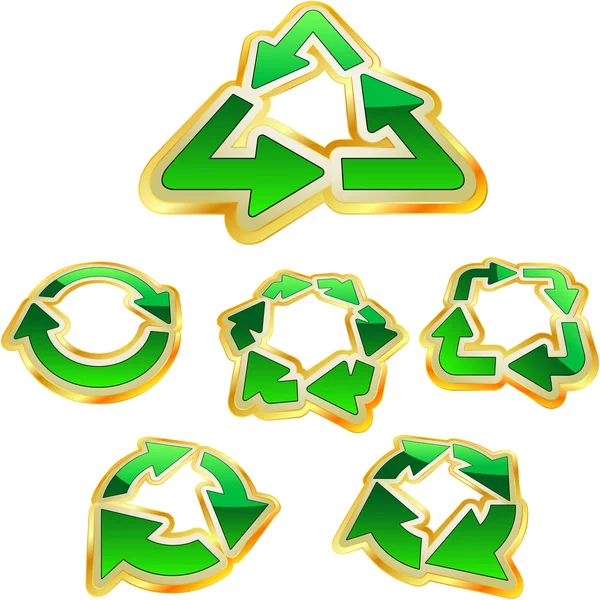 Recycle symbool knop. — Stockvector