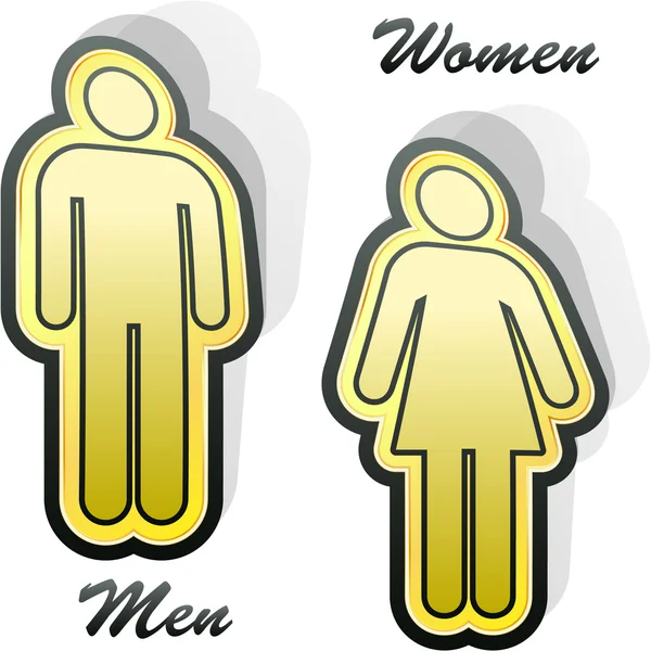 Mannen en vrouwen pictogrammen. — Stockvector