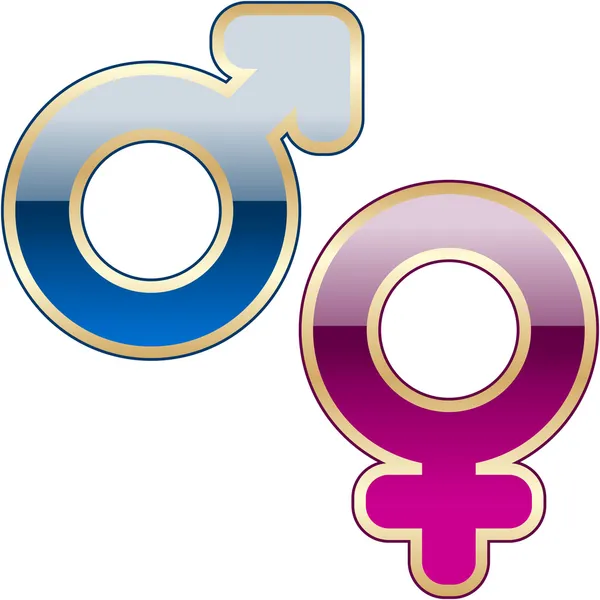 男性和女性符号. — 图库矢量图片