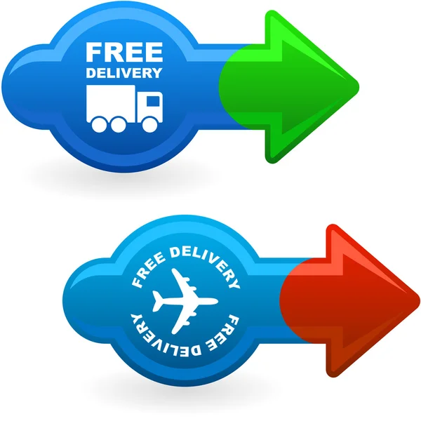 Elemento de entrega gratuita definido para venda —  Vetores de Stock