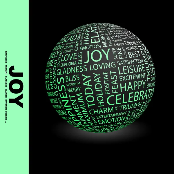 JOY. Globe with different association terms. — Stockvector