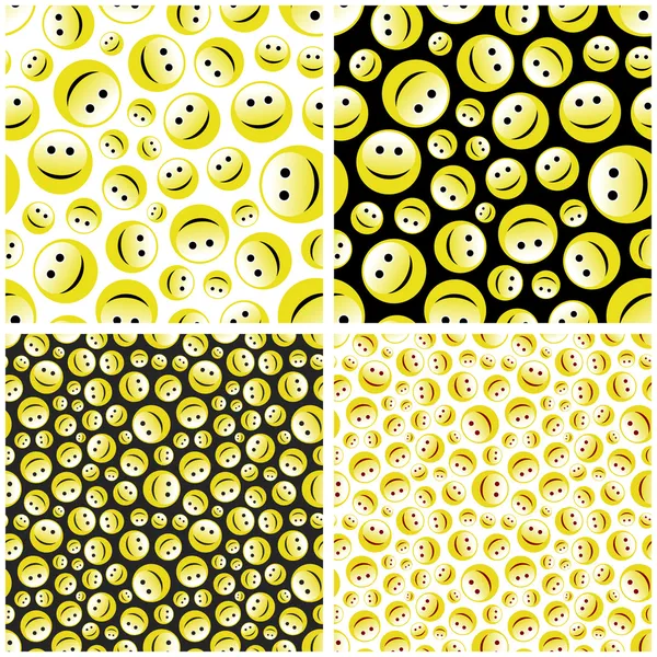 Seamless pattern with smile face. — Stock Vector