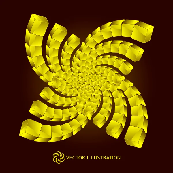 Fond abstrait avec boîtes dorées — Image vectorielle