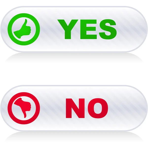 Yes and No buttons. — Stock Vector