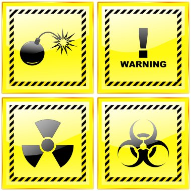 Warning sign collection. Vector illustration. clipart