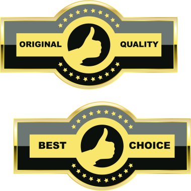 Set of quality guaranteed label clipart