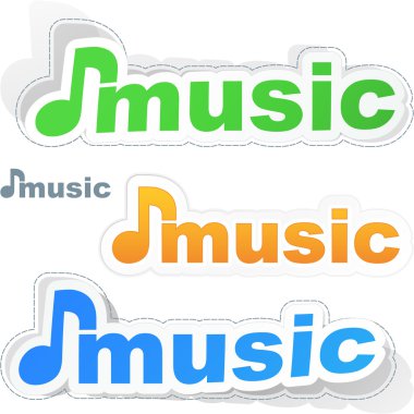 Music sticker set. Vector illustration. clipart