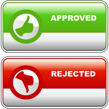 Approved and rejected icons. clipart