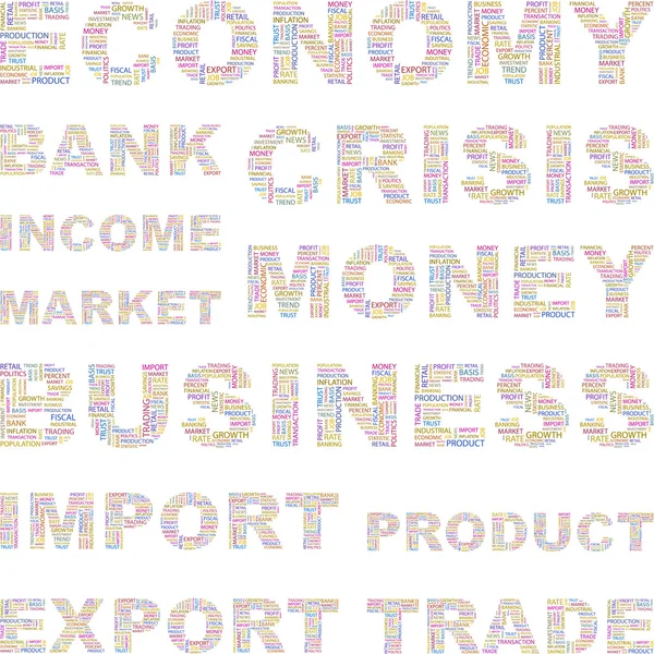 Economie. woord collage. vectorillustratie. — Stockvector