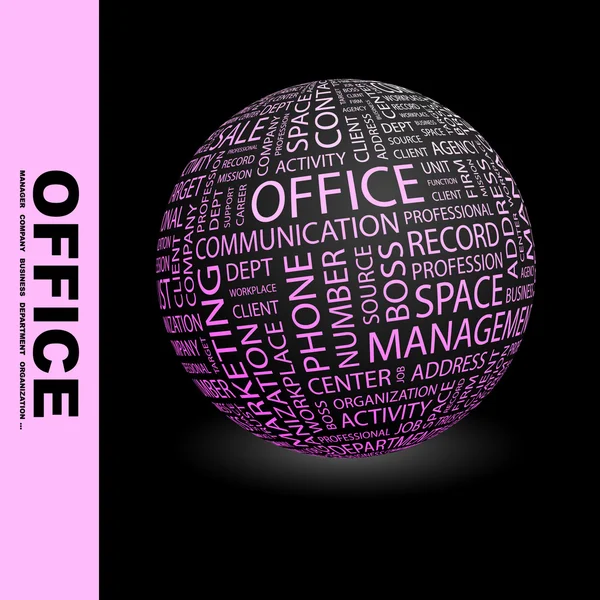 Офис. Глобус с различными ассоциативными терминами . — стоковый вектор