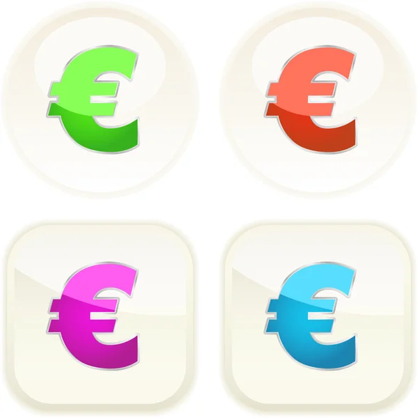 Ευρώ σύνολο κουμπί. συλλογή διάνυσμα. — Διανυσματικό Αρχείο