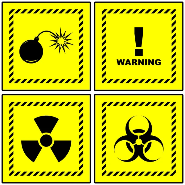 Warning sign collection. Vector illustration. — Stock Vector