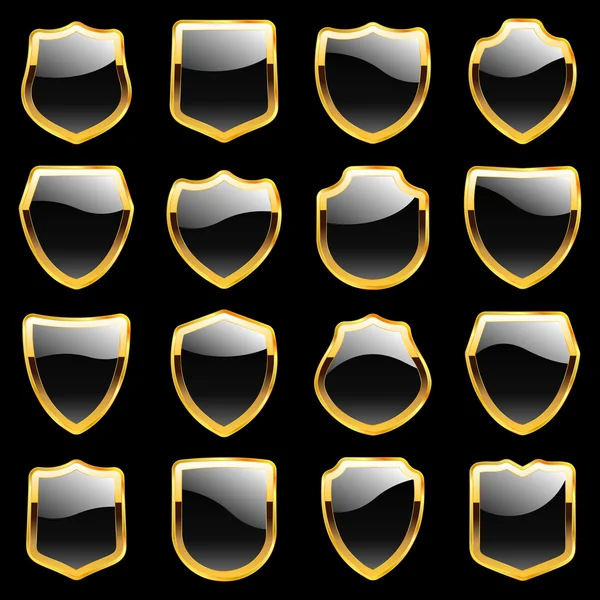 Vector shields. Set of heraldic symbols — Stock Vector