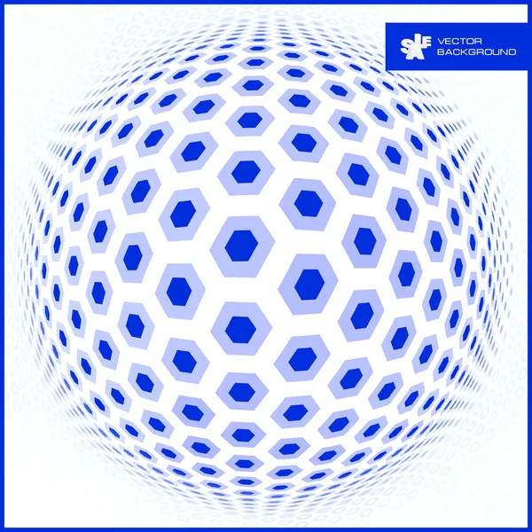 La sphère hexagonale. Illustration synthétique . — Image vectorielle