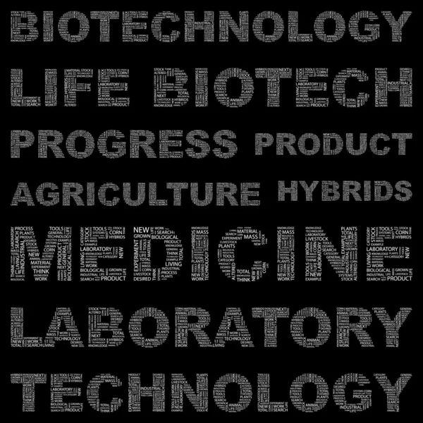 Biotechnologie. nahtloser Vektorhintergrund. Wordcloud-Illustration. — Stockvektor