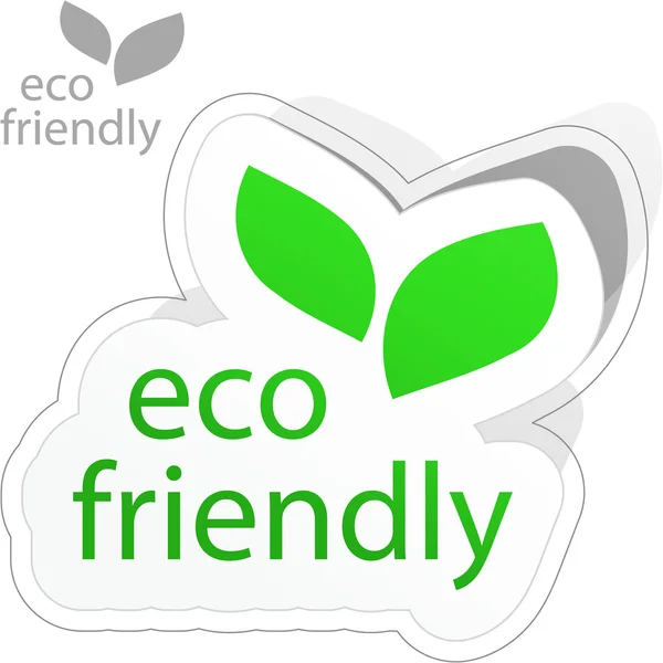 Eco φιλικό αυτοκόλλητο. εικονογράφηση φορέας. — Διανυσματικό Αρχείο