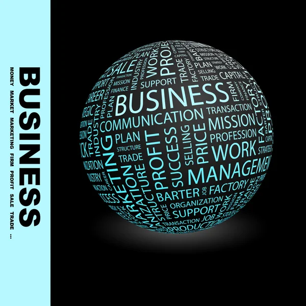 Business. världen med olika association villkor. — Stock vektor