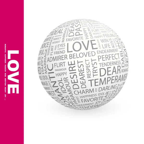 L'amour. Collage de mots sur fond blanc . — Image vectorielle