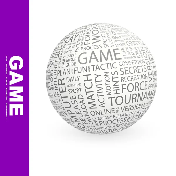 GAME. Word collage on white background. — Stock Vector