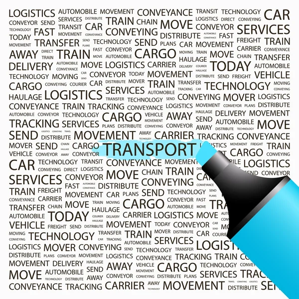 Transport.Highlighter op achtergrond met verschillende vereniging voorwaarden. — Stockvector