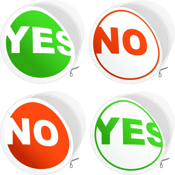 Yes and No stickers. — Stock Vector