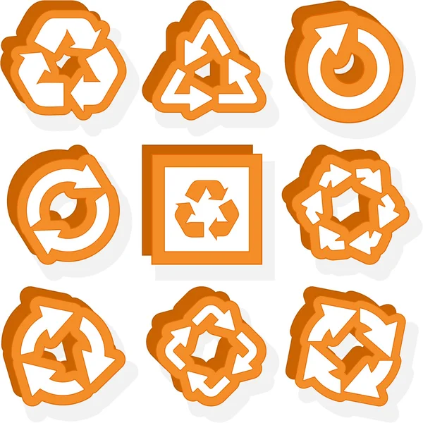 Recycling-Symbol. Vektorsatz. — Stockvektor