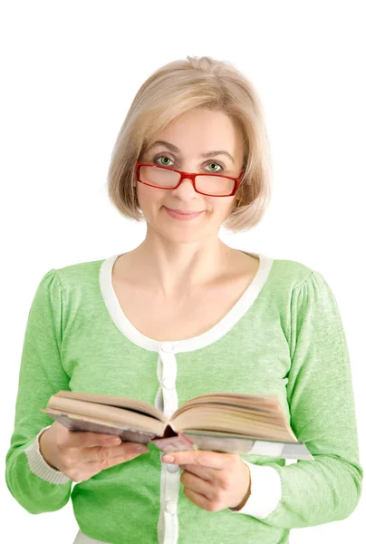 The woman with the book — Stock Photo, Image