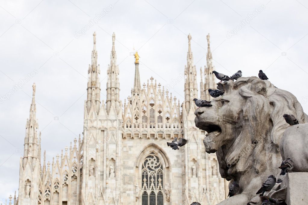 Lion of Vittorio Emanuele II monument in Milan
