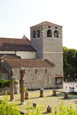 St. Giusto cathedral and roman ruins clipart