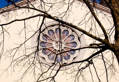 Rose window of Marian Shrine on the Barbana clipart