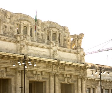 Stazione Centrale, Central railway station in Milan, Italy clipart