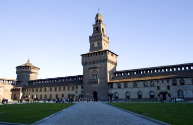 Sforzesco castle in Milan clipart