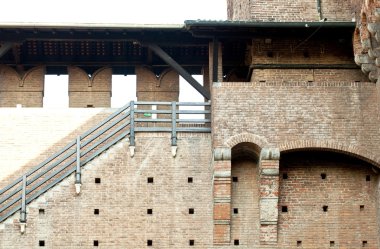 Wall of Sforzesco castle in Milan clipart