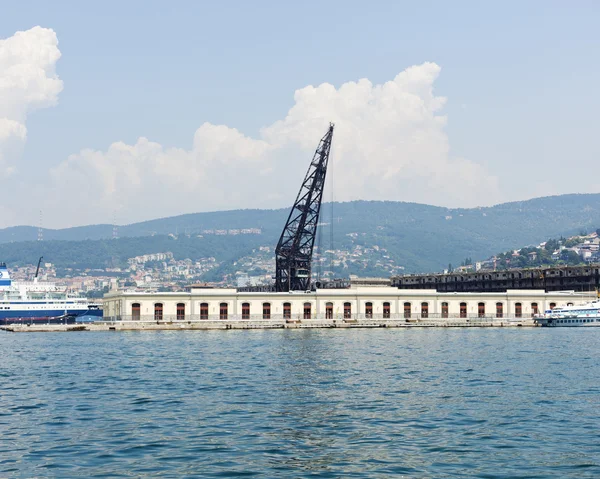 Crane in the Trieste harbour — Stock Photo, Image