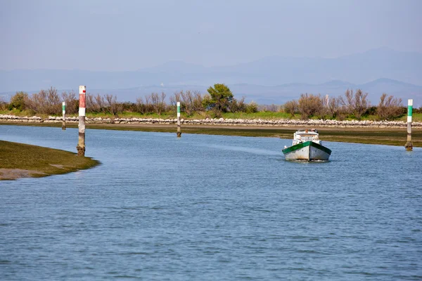 stock image Old boat, Grado Lagoon