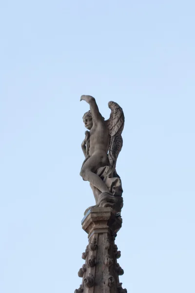 Статуя ангельского крыла на шпиле, Миланский собор — стоковое фото