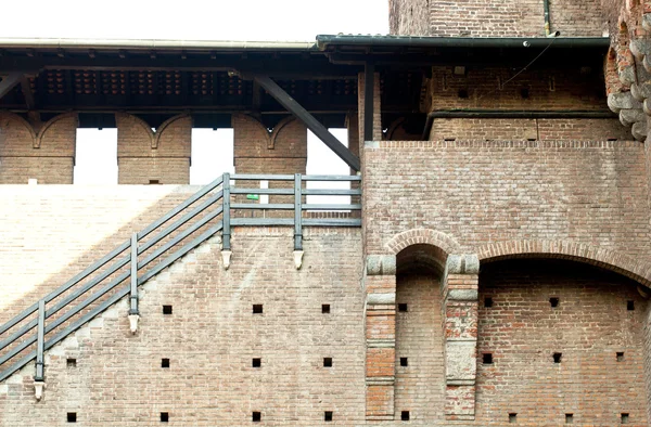 Pared del castillo de Sforzesco en Milán — Foto de Stock