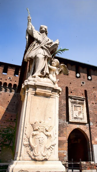 St. John of Nepomuk under the Sforzesco castle in Milan — Stock Photo, Image