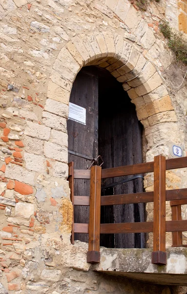 Giriş sperlinga, Sicilya, Ortaçağ Kalesi — Stok fotoğraf