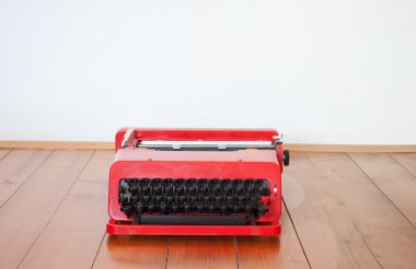 Old red typewriter