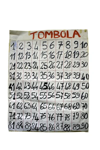 Tomboly nebo bingo čísla — Stock fotografie