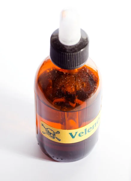 Botella cuentagotas de vidrio con veneno — Foto de Stock
