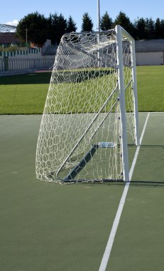 Football pitch on grass field