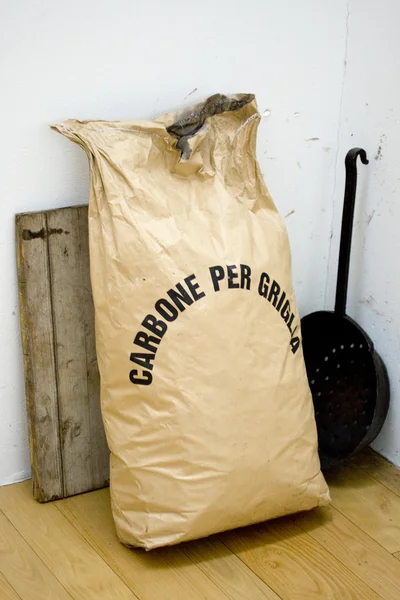 Bag with coal — Stockfoto