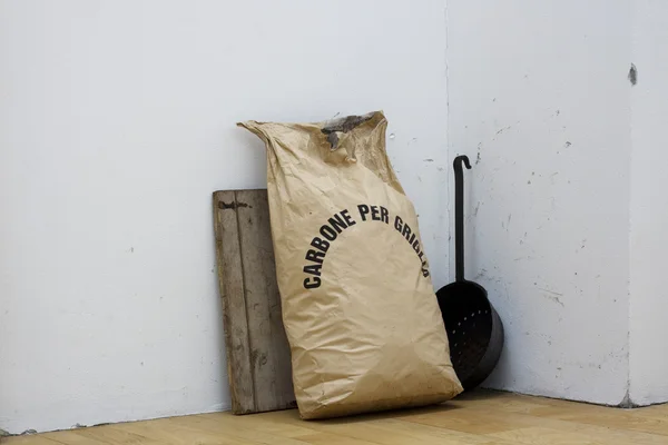 Bag with coal — Stok fotoğraf