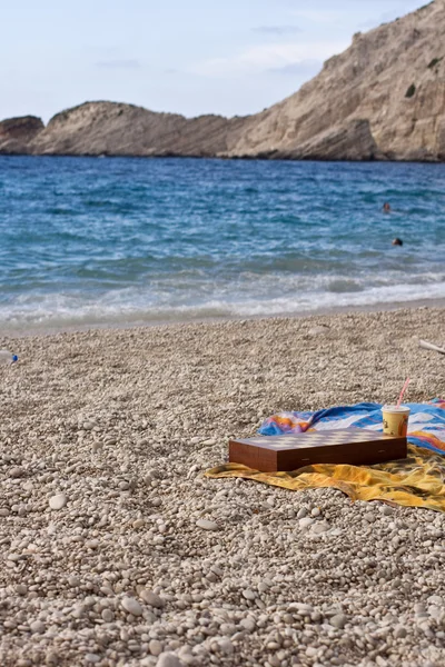 Gry w szachy na petani plaży — Zdjęcie stockowe