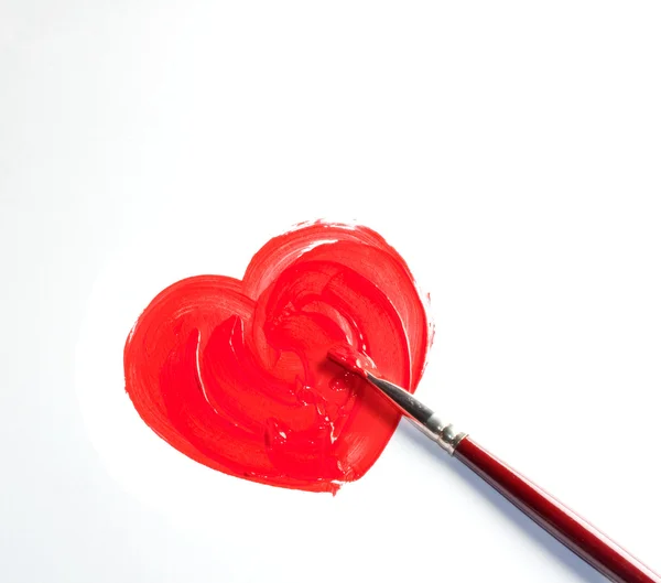 Hand painting heart — Stockfoto