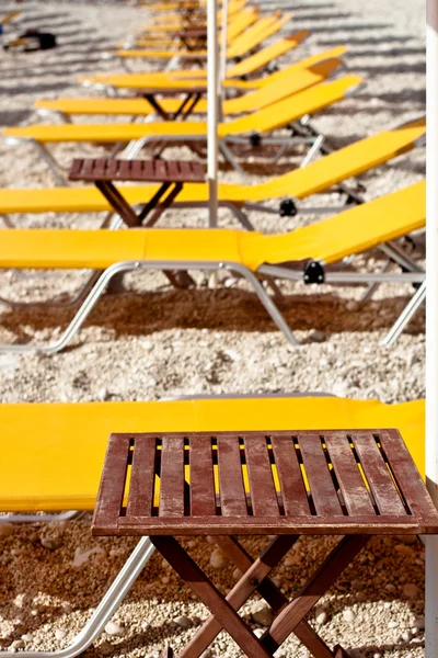 Deck chairs beach — Stok fotoğraf