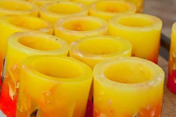 Yellow candles — Stock Photo, Image