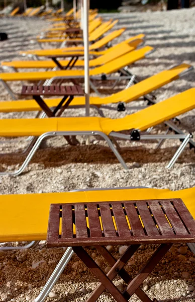 Deck chairs beach — Stock Photo, Image